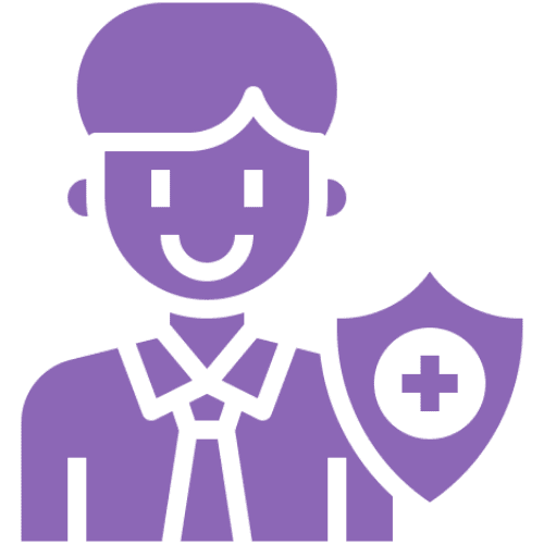 Healthcare protection figure with shield